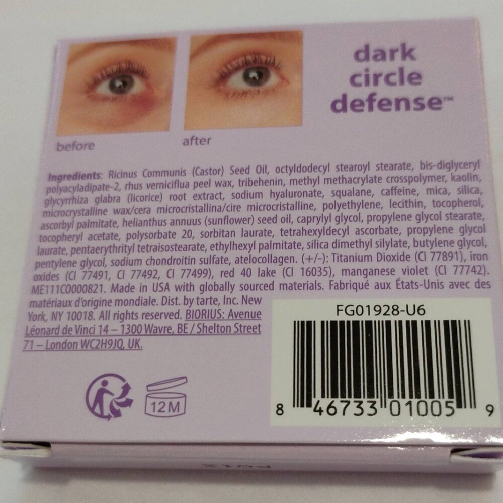 tarte Dark Circle Defense CC Undereye Corrector Shade Light-Medium Peach-NWT - Picture 5 of 5